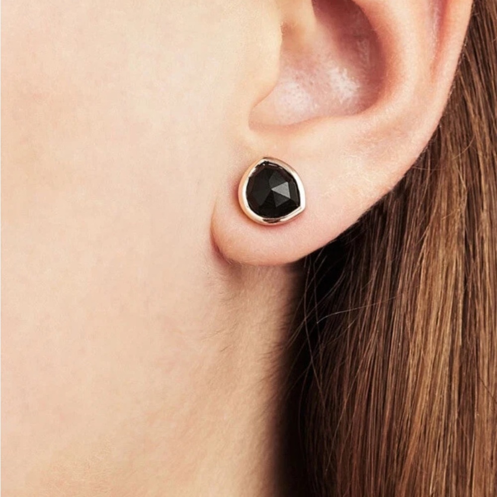 Monica Vinader Siren Stud earrings black onyx - Picture 2 of 10